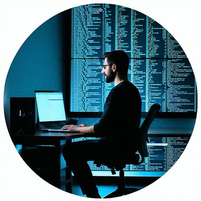 Person programming round image
