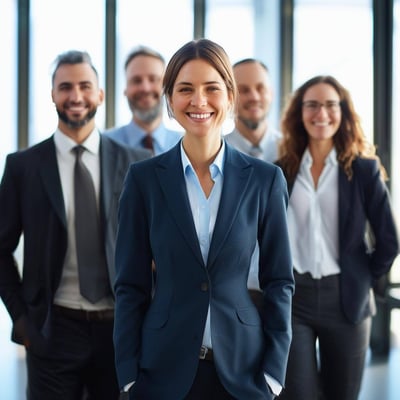 team of executive people, smiling